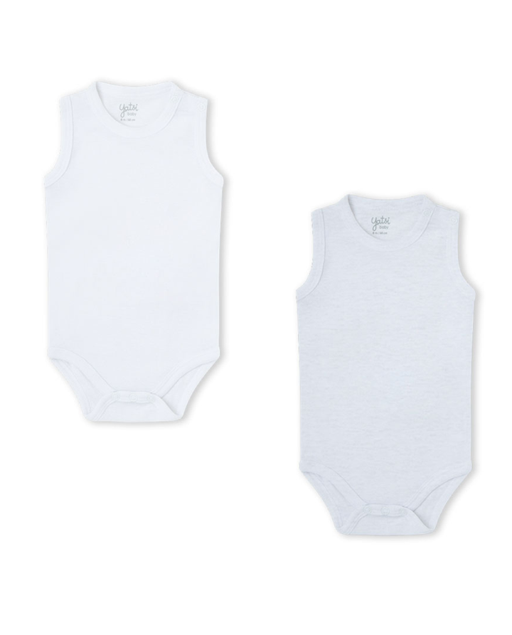 PACK 2 BODIES TIRANTES BÁSICO BLANCO Y GRIS