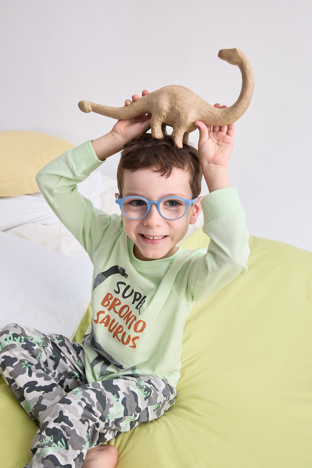 PIJAMA LARGO NIÑO BRONTOSAURUS  VERDE
