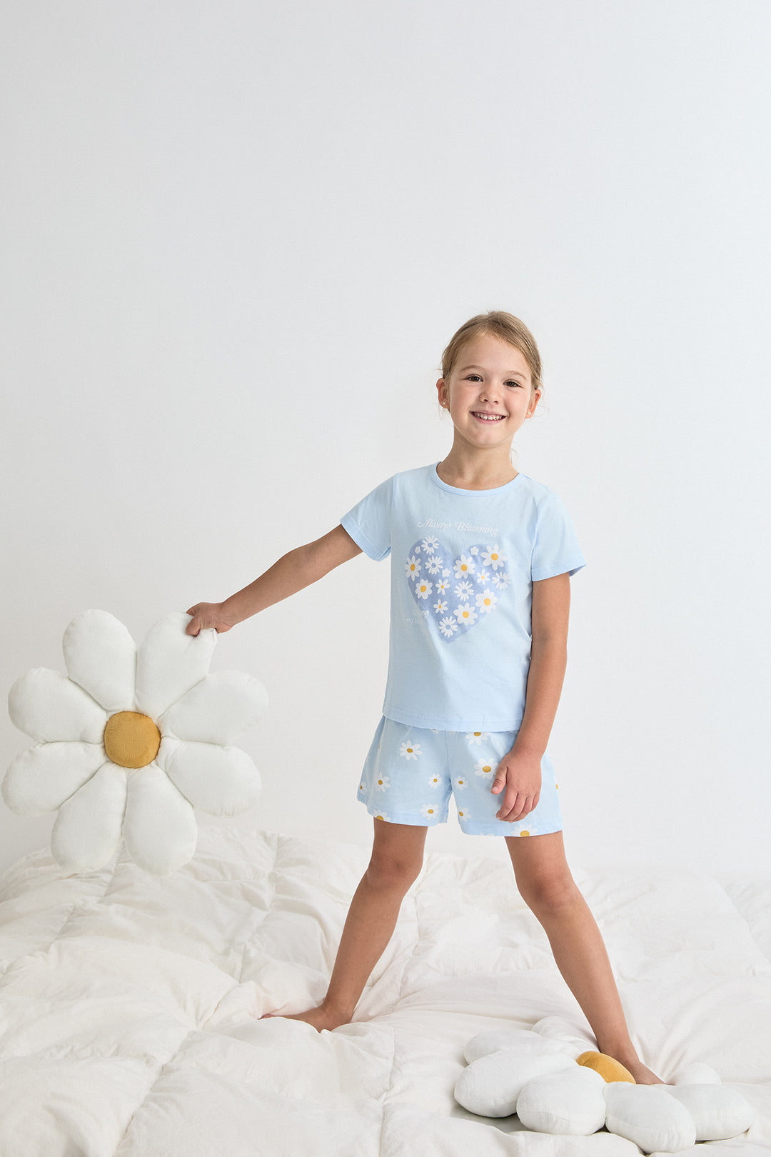 PIJAMA CORTO NIÑA MOORNING  AZUL