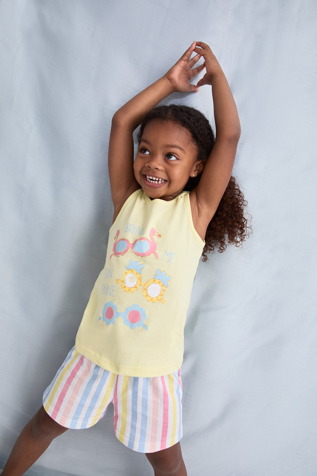 PIJAMA CORTO NIÑA SUNSHINE  AMARILLO