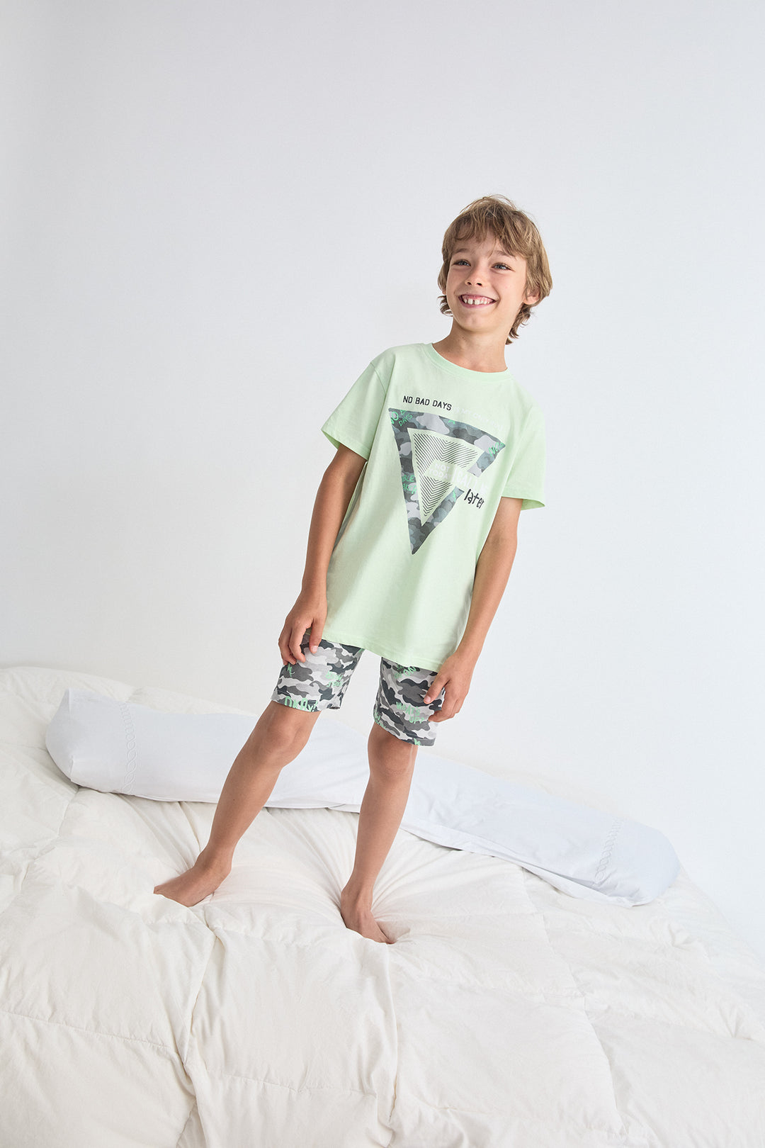 PIJAMA CORTO NIÑO NOBADDAYS  VERDE