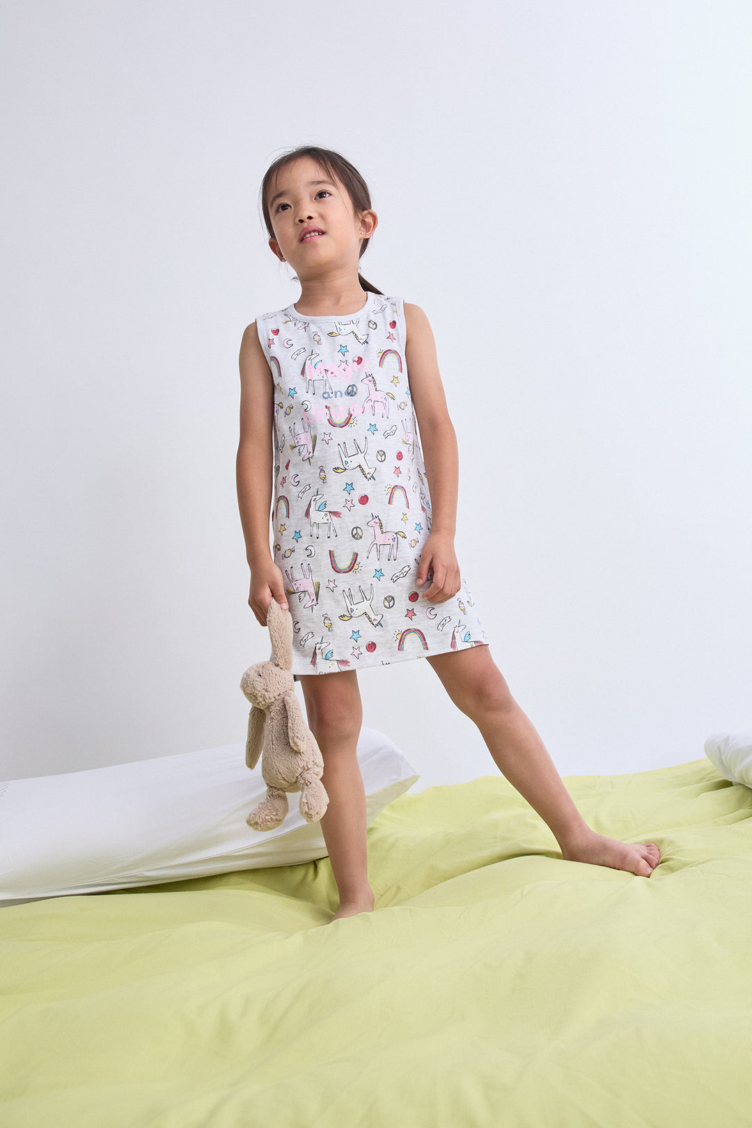 CAMISÓN NIÑA UNICORNS  GRIS VIG. CLARO