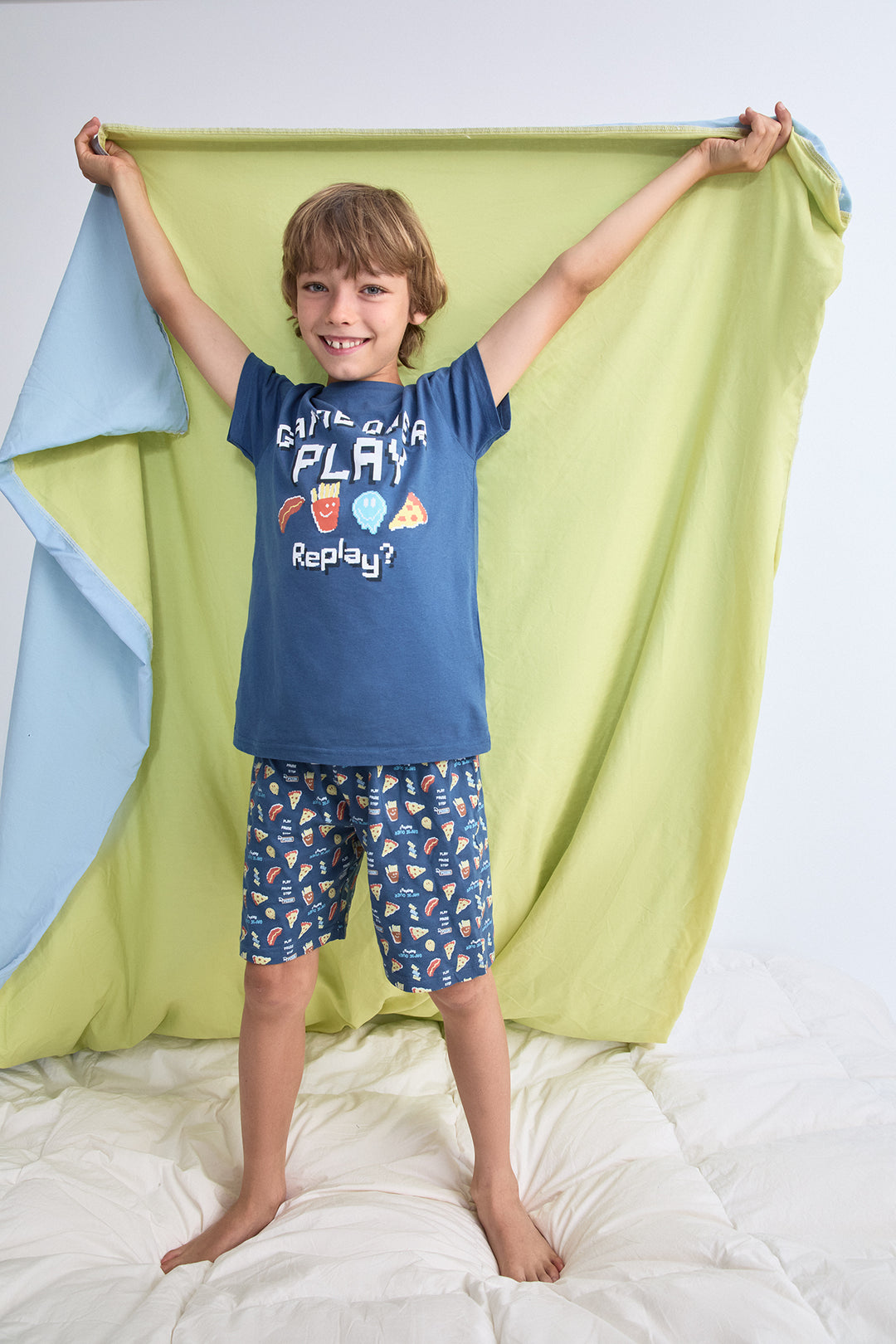PIJAMA CORTO NIÑO PLAY  AZUL