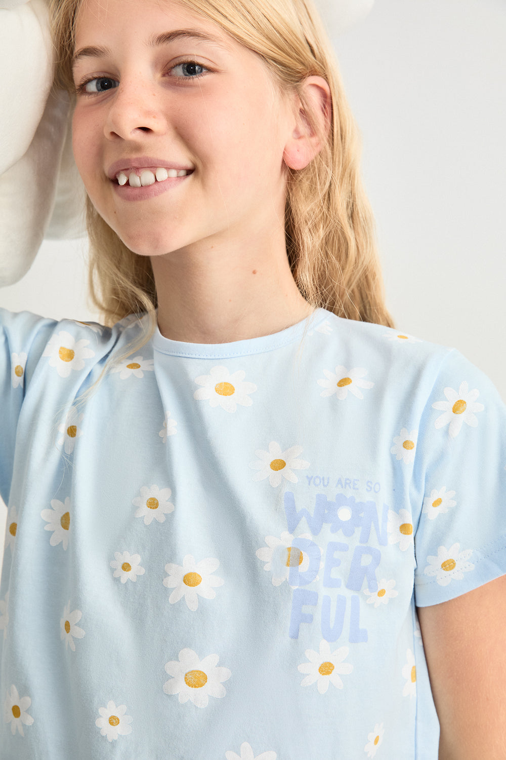 PIJAMA CORTO NIÑA WONDERFUL  CELESTE