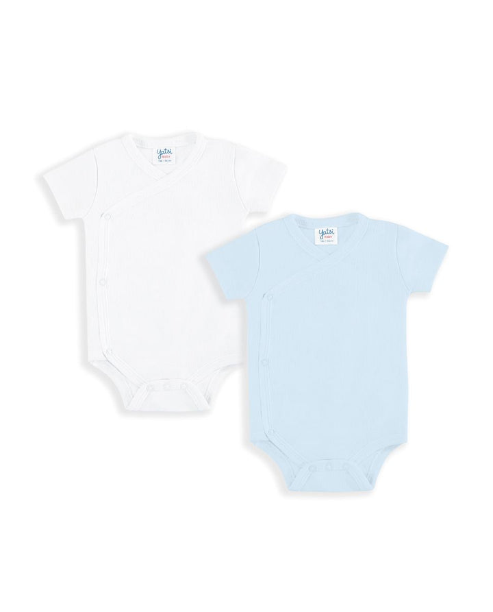 PACK 2 BODIES ABIERTO UNISEX BLANCO Y CELESTE