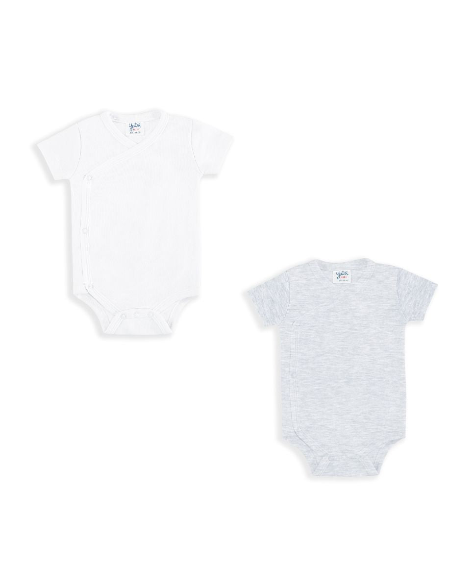 PACK 2 BODIES ABIERTO UNISEX BLANCO Y GRIS