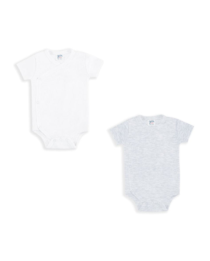 PACK 2 BODIES ABIERTO UNISEX BLANCO Y GRIS