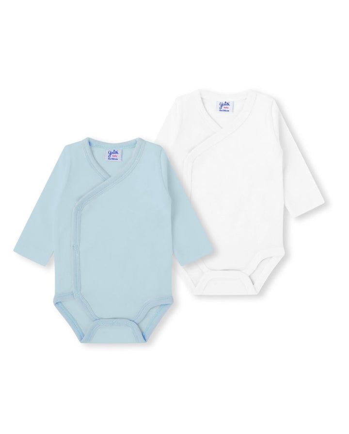PACK 2 BODIES ABIERTO UNISEX BLANCO Y CELESTE