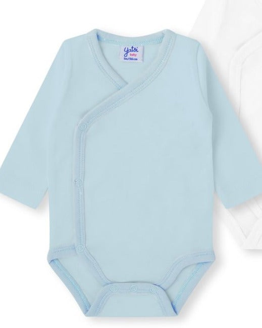 PACK 2 BODIES ABIERTO UNISEX BLANCO Y CELESTE