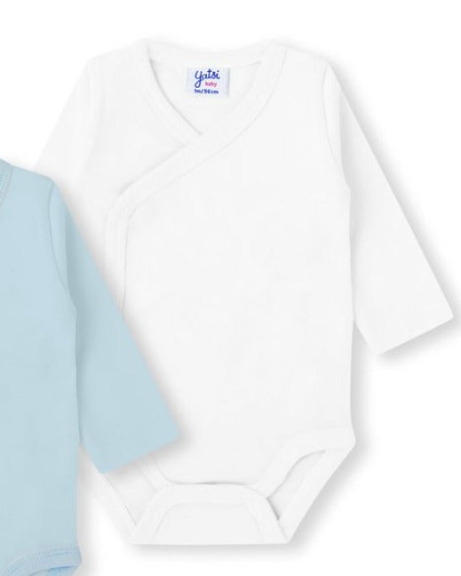 PACK 2 BODIES ABIERTO UNISEX BLANCO Y CELESTE