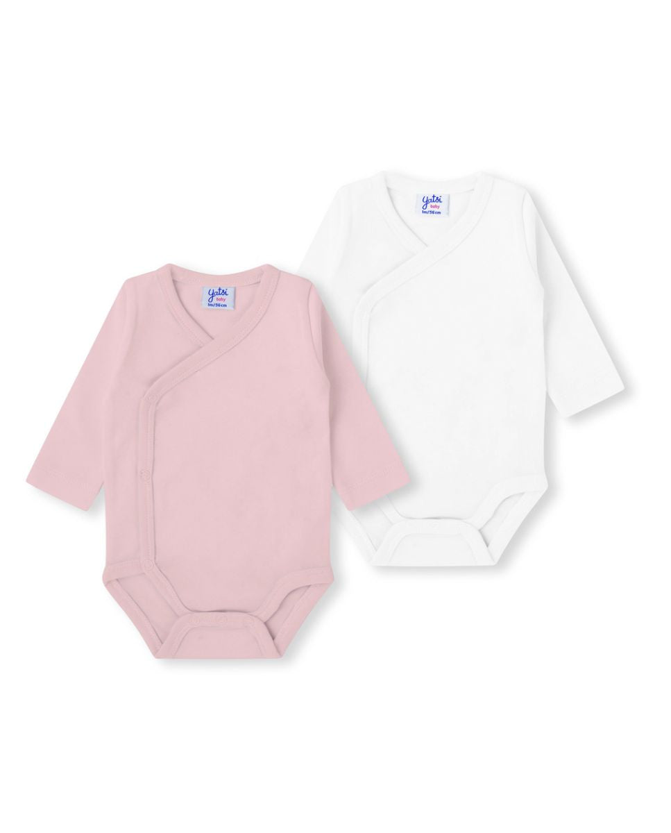 PACK 2 BODIES ABIERTO UNISEX BLANCO Y ROSA