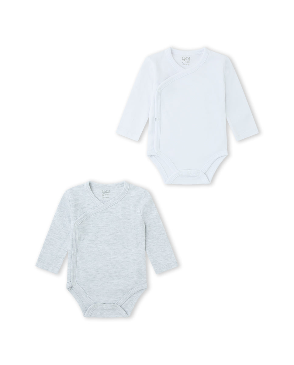 PACK 2 BODIES ABIERTO UNISEX BLANCO Y GRIS