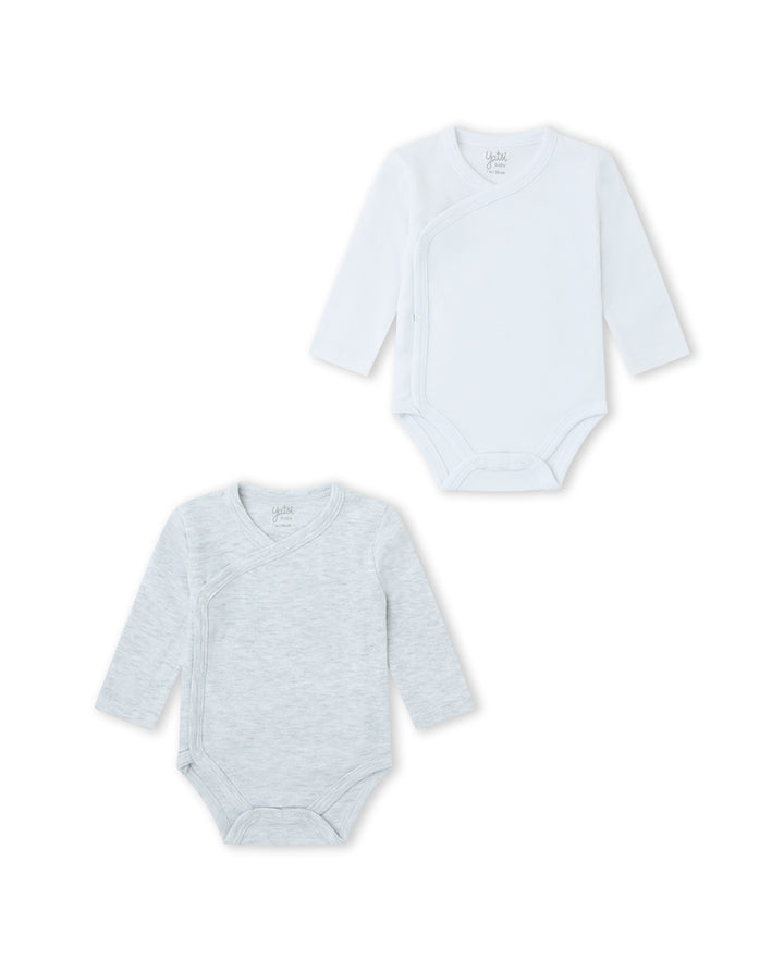 PACK 2 BODIES ABIERTO UNISEX BLANCO Y GRIS