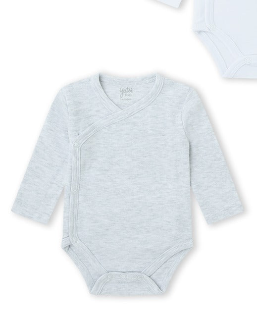 PACK 2 BODIES ABIERTO UNISEX BLANCO Y GRIS