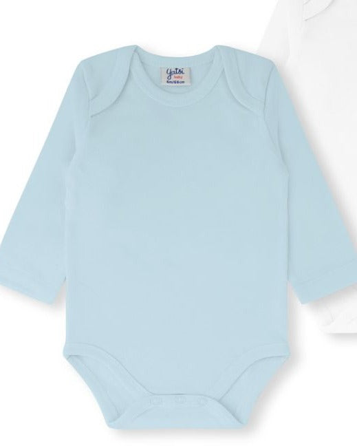 PACK 2 BODIES AMERICANO UNISEX BLANCO Y CELESTE