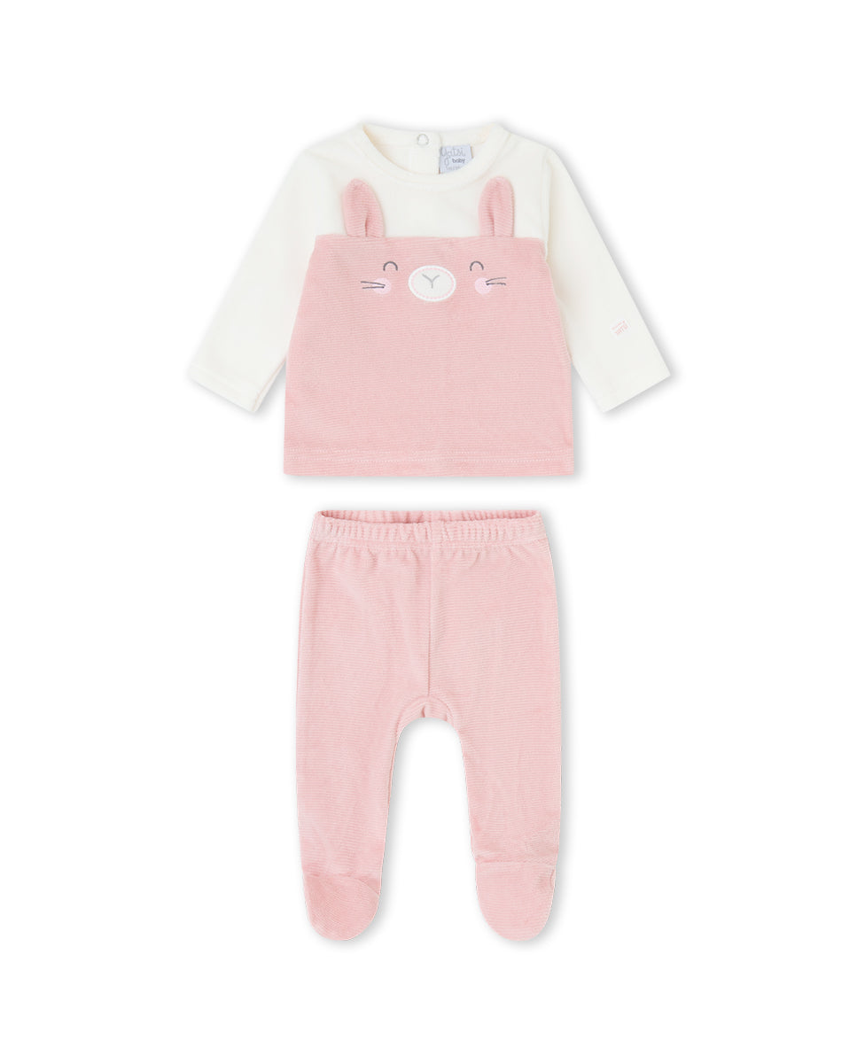 CONJUNTO POLAINA NIÑA ROSA MALVA