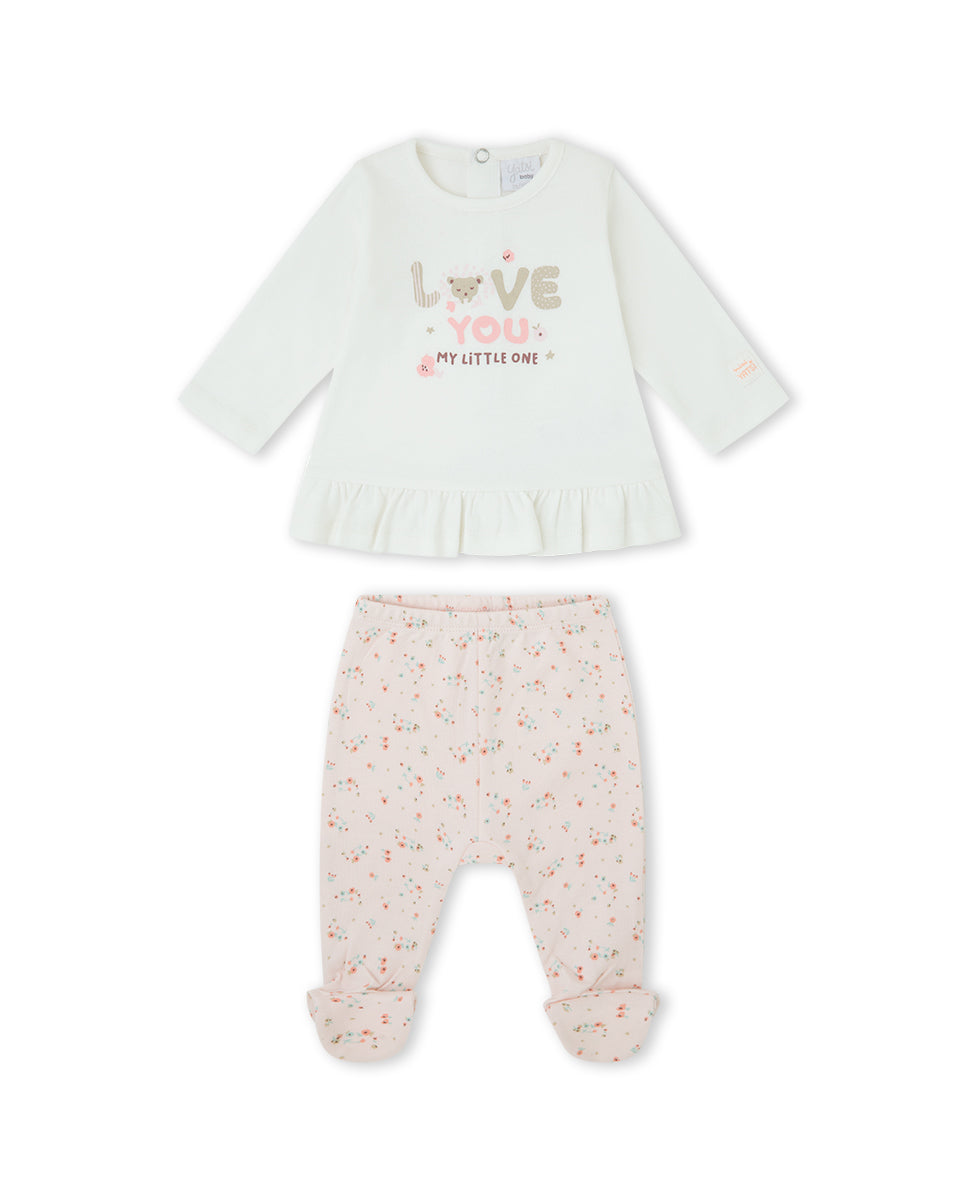 CONJUNTO  POLAINA NIÑA CRUDO