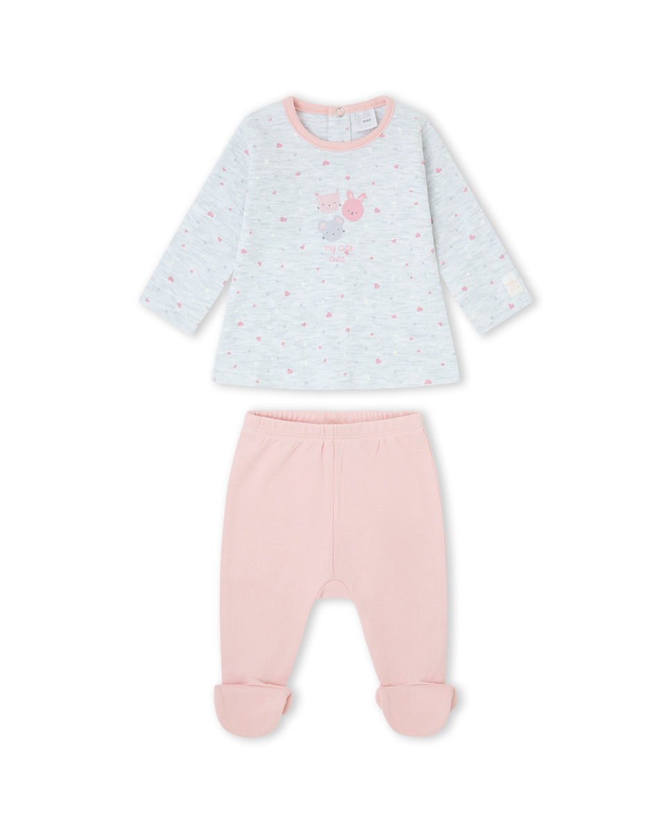 CONJUNTO POLAINA NIÑA ROSA MALVA