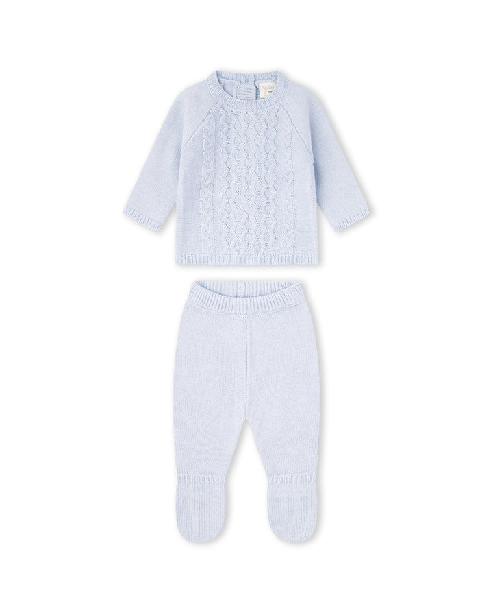 CONJUNTO TRICOT UNISEX CELESTE