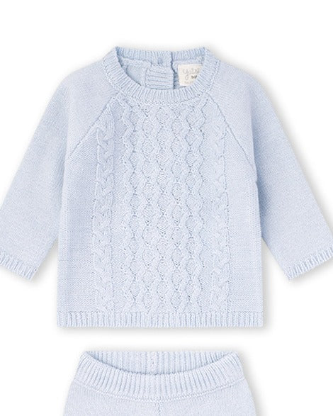CONJUNTO TRICOT UNISEX CELESTE