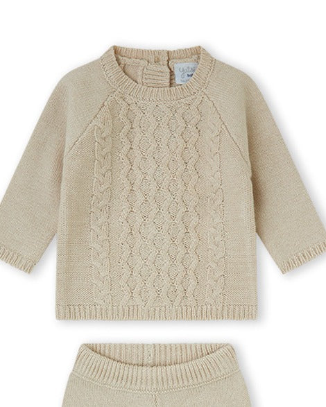 CONJUNTO TRICOT UNISEX BEIGE
