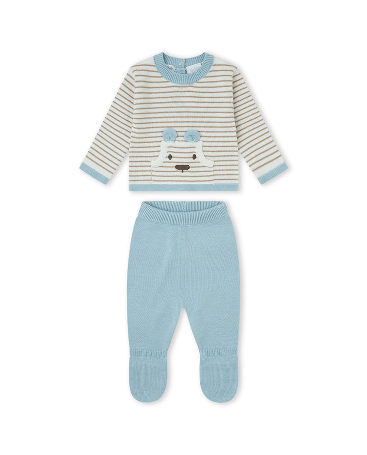 CONJUNTO TRICOT UNISEX CELESTE