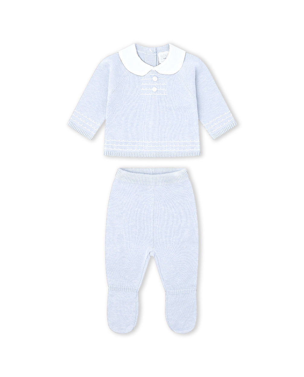 CONJUNTO TRICOT NIÑA CELESTE