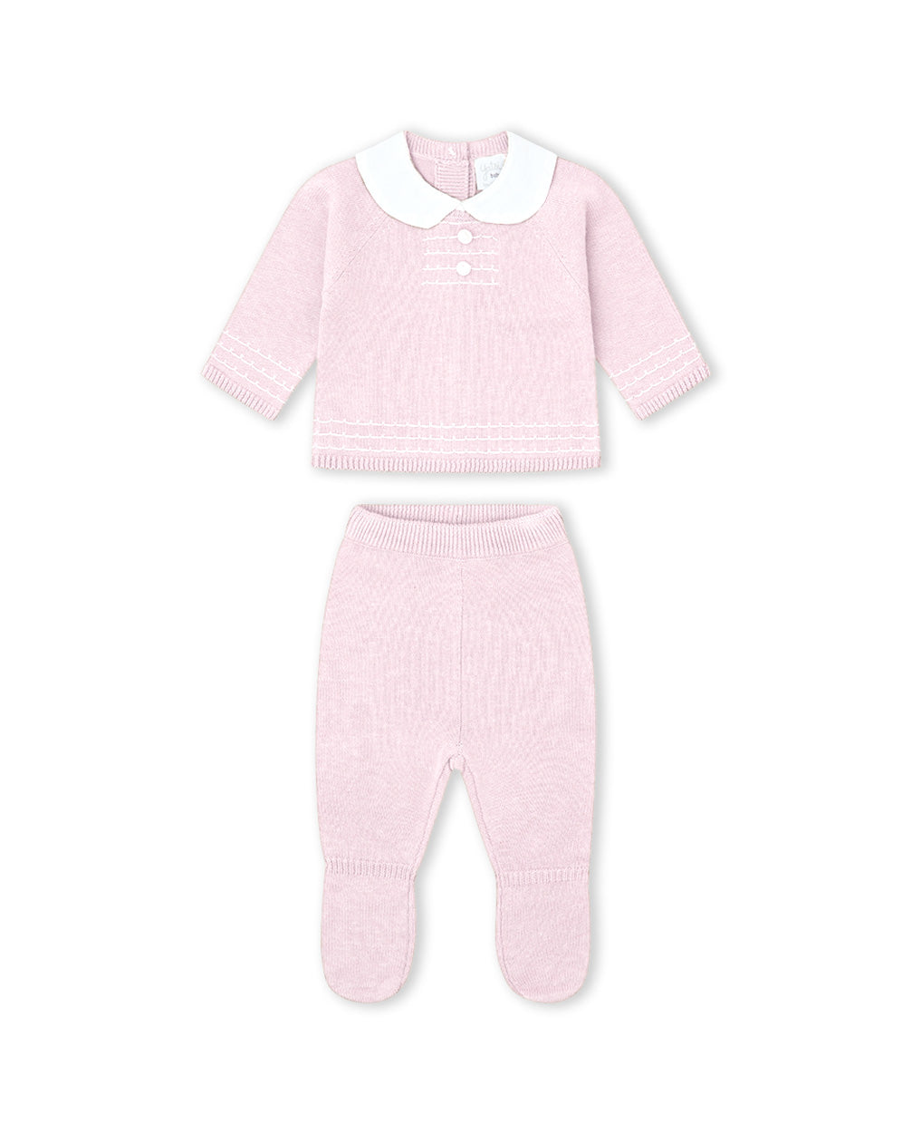CONJUNTO TRICOT NIÑA ROSA