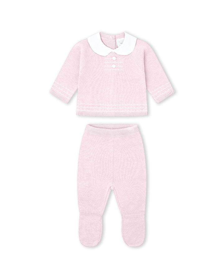 CONJUNTO TRICOT NIÑA ROSA
