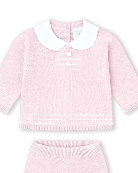 CONJUNTO TRICOT NIÑA ROSA