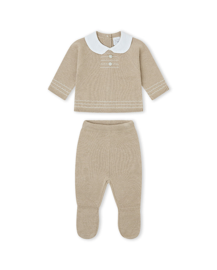 CONJUNTO TRICOT NIÑA BEIGE VIGORÉ