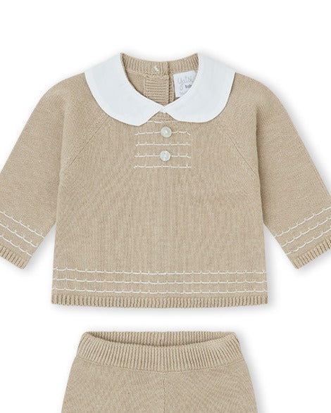 CONJUNTO TRICOT NIÑA BEIGE VIGORÉ