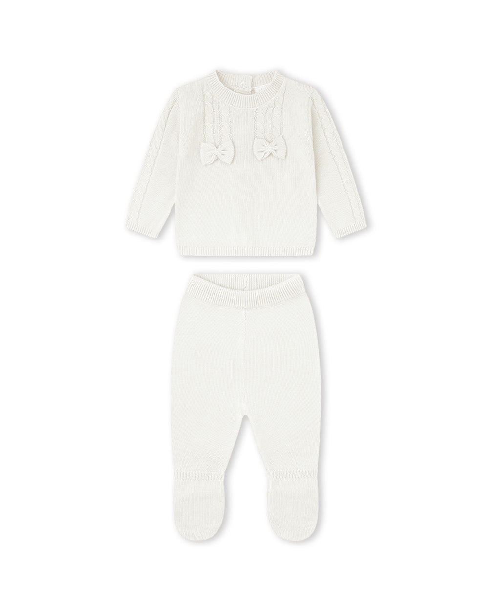 CONJUNTO TRICOT NIÑA CRUDO
