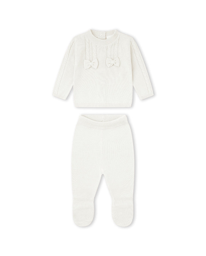 CONJUNTO TRICOT NIÑA CRUDO