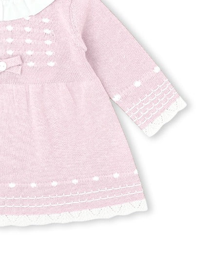 VESTIDO TRICOT NIÑA ROSA