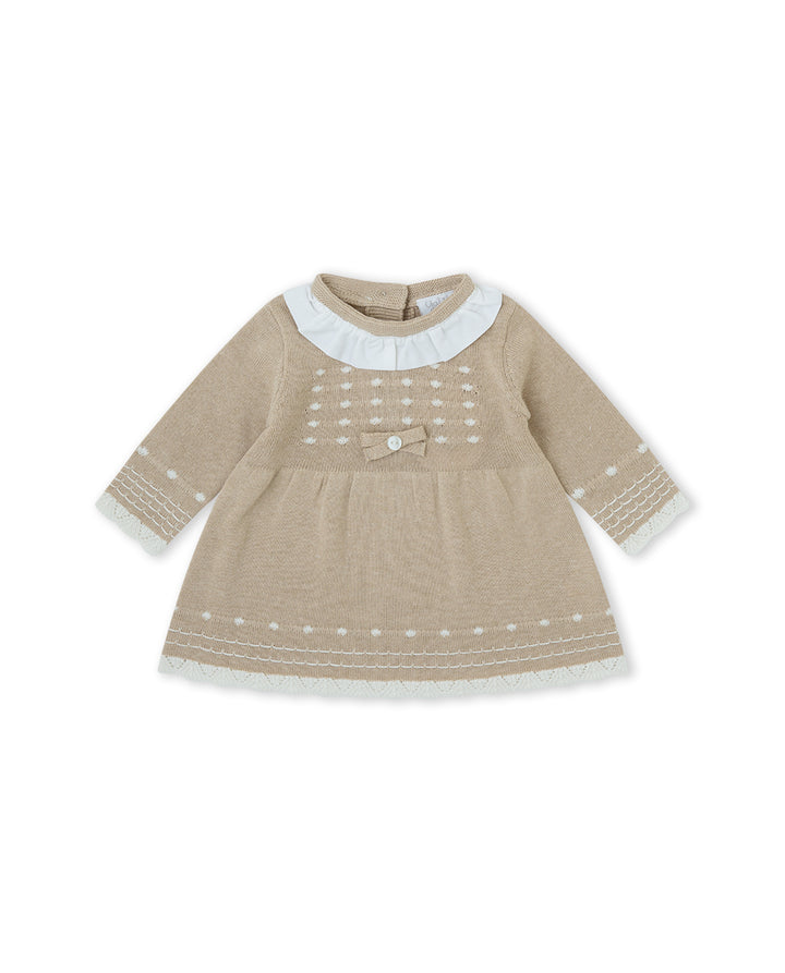 VESTIDO TRICOT NIÑA BEIGE