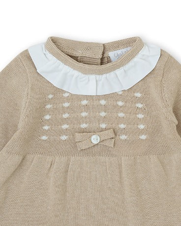VESTIDO TRICOT NIÑA BEIGE
