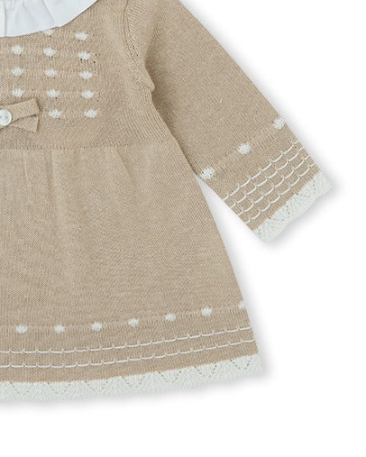 VESTIDO TRICOT NIÑA BEIGE