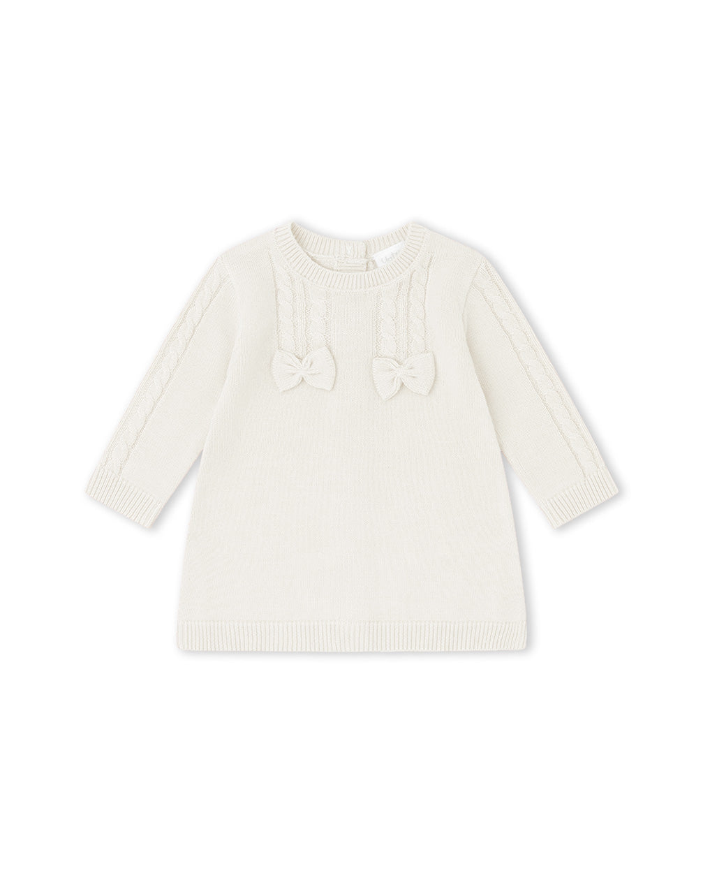 VESTIDO TRICOT NIÑA CRUDO