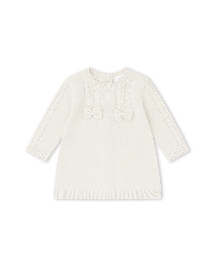 VESTIDO TRICOT NIÑA CRUDO