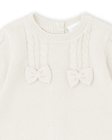 VESTIDO TRICOT NIÑA CRUDO