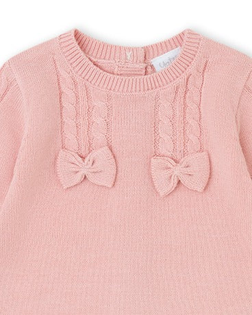 VESTIDO TRICOT NIÑA ROSA PALO