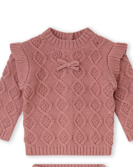 CONJUNTO 2 PIEZAS NIÑA ROSA PALO