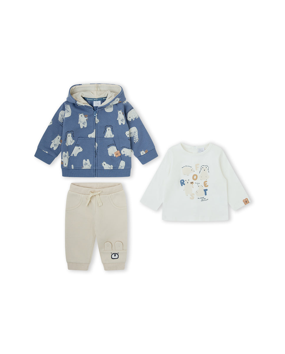 CONJUNTO 3 PIEZAS NIÑO AZUL
