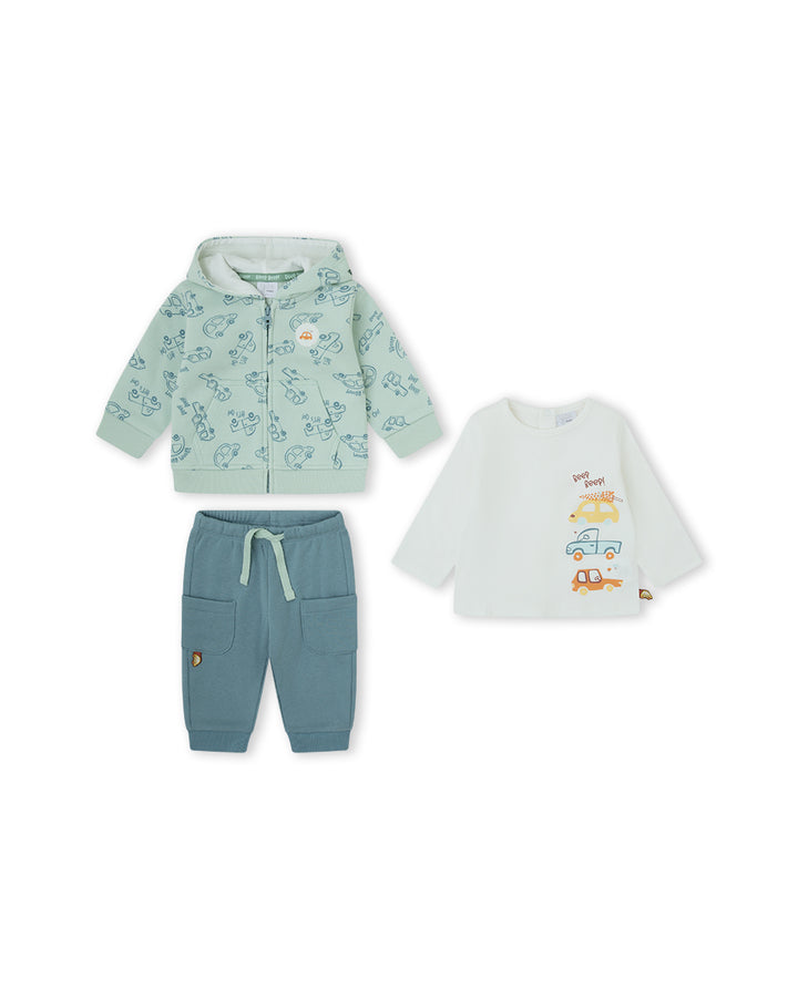 CONJUNTO 3 PIEZAS NIÑO VERDE