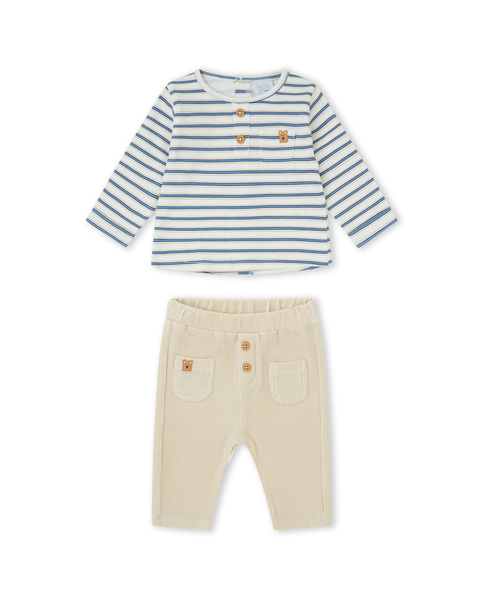 CONJUNTO 2 PIEZAS NIÑO BEIGE