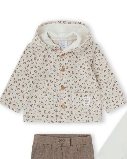CONJUNTO 3 PIEZAS NIÑA BEIGE