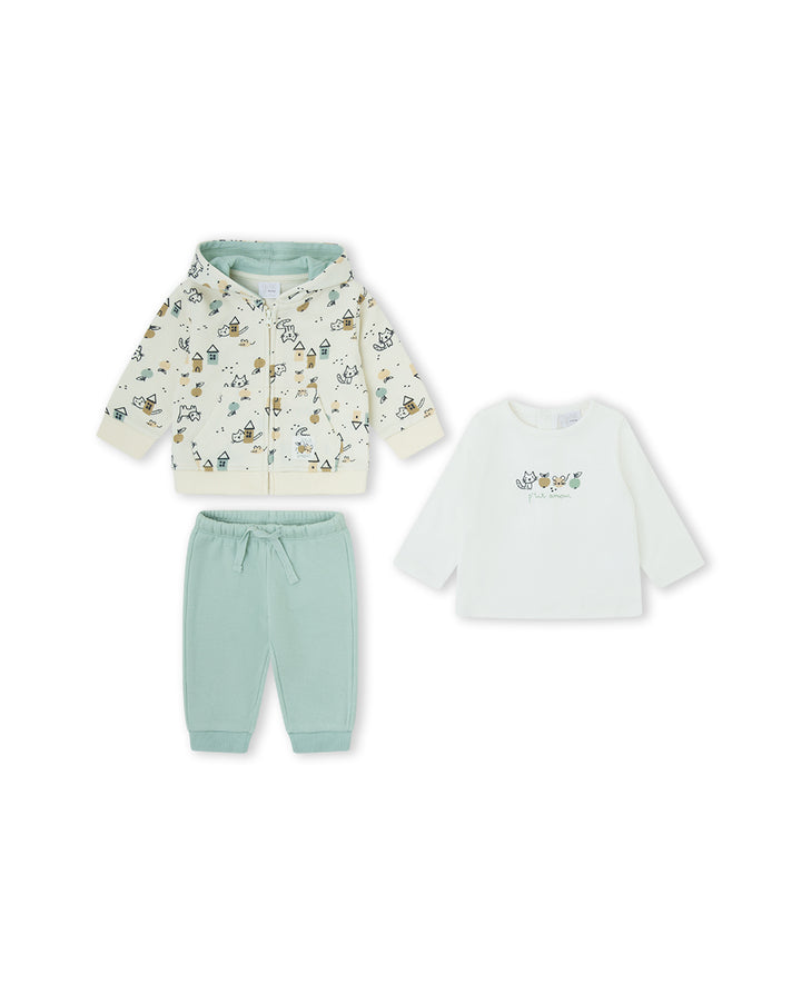 CONJUNTO 3 PIEZAS NIÑA BEIGE