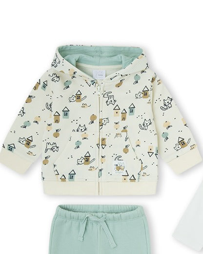 CONJUNTO 3 PIEZAS NIÑA BEIGE