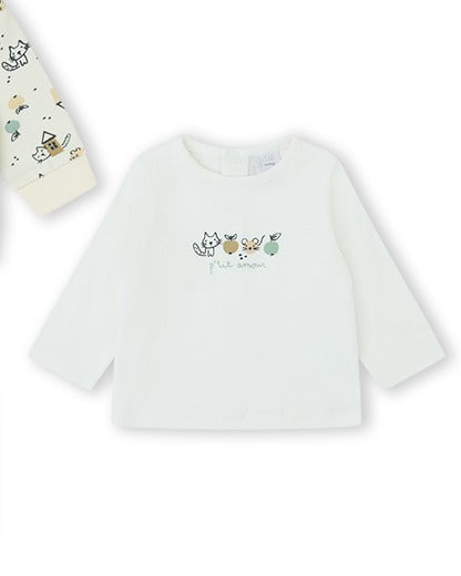 CONJUNTO 3 PIEZAS NIÑA BEIGE